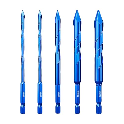 Sharplace Exzenterbohrer-Set mit gekrümmter Spitze, professioneller tragbarer praktischer Ersatz, effiziente Sechskantschaftlegierung für Fliesen, Glas, Beton, 6 6 8 10 12 Mm Sharplace Exzenterbohrer-Set mit gekrümmter Spitze, professioneller tragbarer praktischer Ersatz, effiziente Sechskantschaftlegierung für Fliesen, Glas, Beton, 6 6 8 10 12 Mm von Sharplace