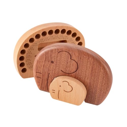 Sharplace Holz-Baby-Zahnbox, Organizer, Haar-Sammelbox, leichte Kindergeschenke, vielseitiger, handgeschnitzter Souvenir- und Andenkenhalter von Sharplace