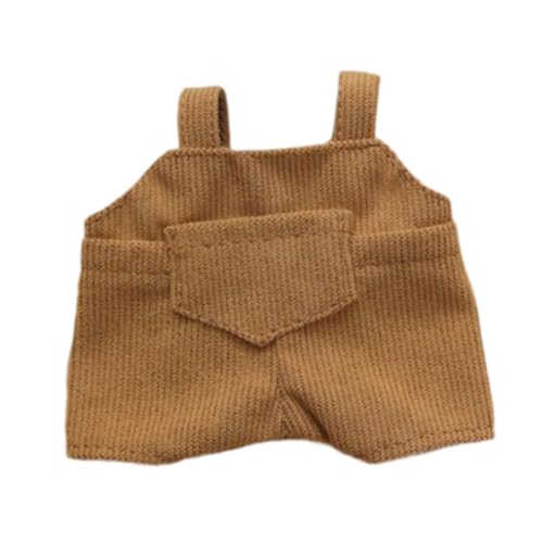 Sharplace Hosenträgerhose für Puppen, Miniatur-Kleidung, Accessoire-Outfits, handgefertigte Kleidung für 17 cm große Puppen, Thanksgiving-Geschenke, , Braun von Sharplace