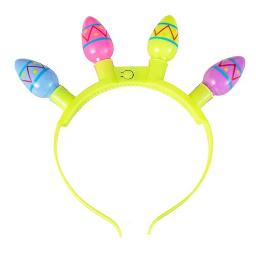 Sharplace Ostern-LED-Birnen-Stirnband, Partygeschenke, Kostüm-Haarreifen, Geschenke, Festliche Ostern-Kopfbedeckung, LED-blinkende Kopfbedeckung für Party, Grün von Sharplace