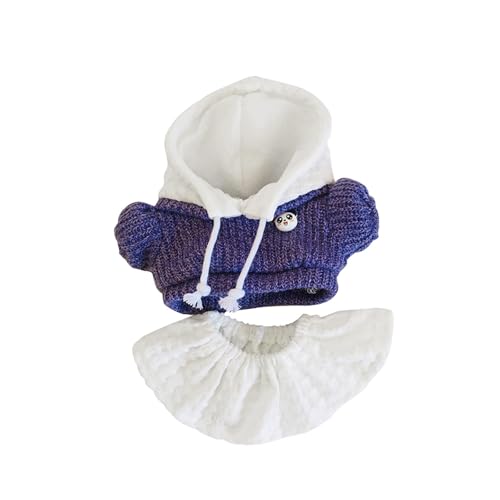 Sharplace Plüsch-Puppenkleidung für 20-cm-Puppen-Outfit, austauschbare Kleidung, bequemes DIY-Puppenspielzeug, stylisches Kapuzenpullover und süßer Rock, Lila von Sharplace