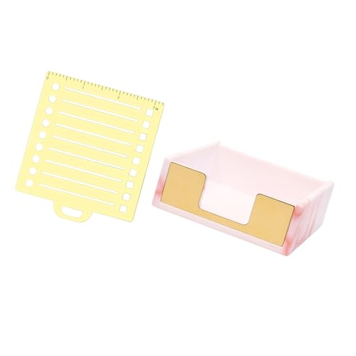 Sharplace Sticky Note -Halter mit Schablonen -Büro -Organisator -Visitenkarteninhaber Premium Sticky Note Spenser für die Klassenzimmerschule, Rosa von Sharplace