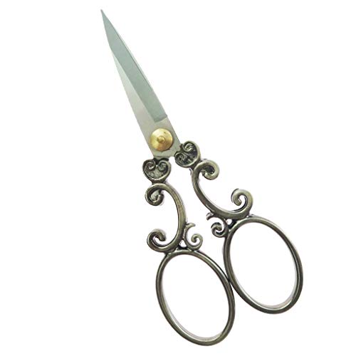 Sharplace Vintage Schere Nähschere Stickschere Bastelschere für Rechtshänger und Linkshänder, Silbriges Grau von Sharplace