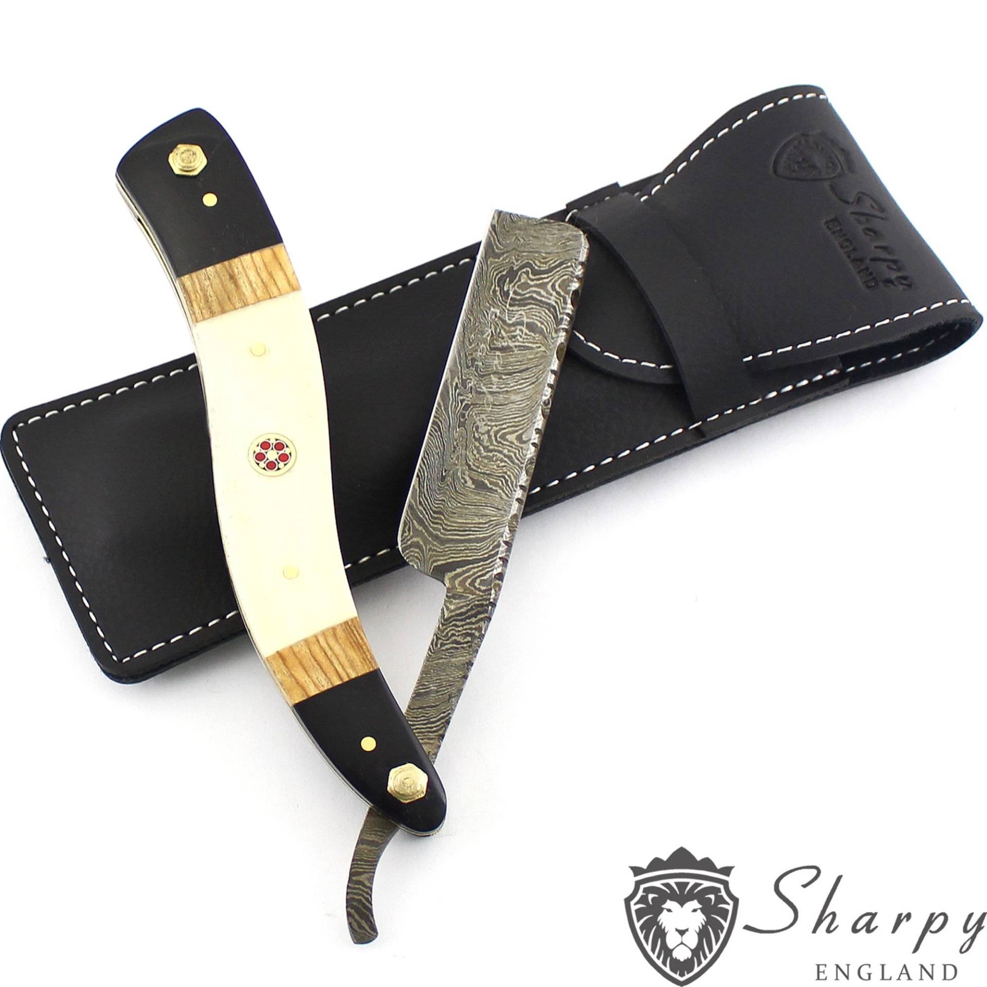 Handgemachte Nassrasur Barber Salon Damaskus Stahl Straight Cut Throat Razor Mit Kostenlosem Schwarzen Beutel von SharpyCo