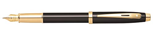 Sheaffer 100 Füllfederhalter (F-Feder, inkl. Patronen und Konverter) schwarz Lack / Gold von Sheaffer