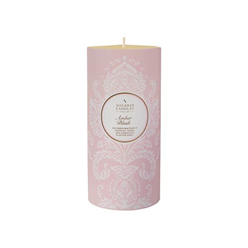 Shearer Candles Stumpenkerze, Paraffinwachs, Baumwolldocht, Duft und ätherische Öle, Papier, Weiß, Rosa, Gold, Einheitsgröße, 514 von Shearer