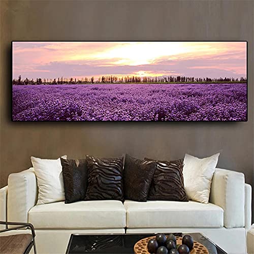 DIY 5D Diamond Painting Große Größe Purple Sunset,Voll Bohrer Diamant Painting Bilder Kits für Kind,Kristall Strass Mosaic Stickerei Kreuzstich Art für Home Wall Décor Geschenk Square_Drill_30x60cm von Sheean