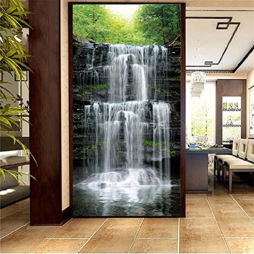 DIY 5D Diamond Painting Große Größe Wasserfall,Voll Bohrer Diamant Painting Bilder Kits für Kind,Kristall Strass Mosaic Stickerei Kreuzstich Art für Home Wall Décor Geschenk Round_Drill_90x180cm von Sheean