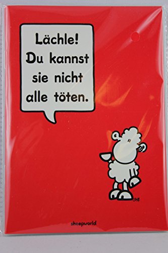 Sheepworld - 44035 - Notizheft, Lächle! Du kannst sie nicht alle töten., A6, kariert, 30 Blatt, geheftet von Sheepworld