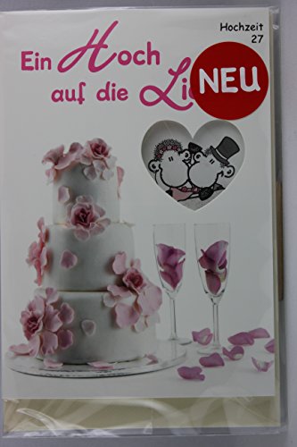 Sheepworld - 55468 - Stanzkarte, Klappkarte Nr. 27, Hochzeit, mit Umschlag, Ein Hoch auf die Liebe! Ein Hoch auf Euch! Die besten Wünsche zur Hochzeit! von Sheepworld