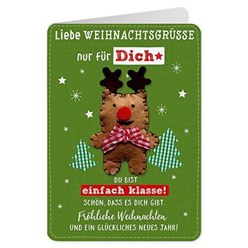 Sheepworld - 90481 - Klappkarte, mit Umschlag, Weihnachten, Nr. 38, Liebe Weihnachtsgrüsse nur für dich von Sheepworld