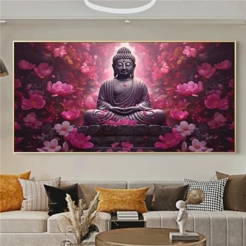 5D Diamond Painting Großes XXL 50x30cm, Diamand Painting Set Zen Diamant Painting Bilder Kirschblüten DIY Diamand Painting Erwachsene Stickerei Kreuzstich Kunst Malerei Kits für Zimmer deko Wohnzimmer von Shejyn