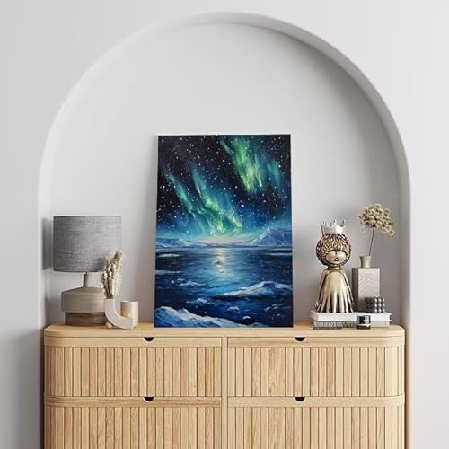 Aurora Malen Nach Zahlen, Malen Nach Zahlen Erwachsene See, DIY Handgemalt Ölgemälde Kit für Anfänger und Kinder, Mit Pinsels und Acrylfarbe Als Geschenke, Ohne Rahmen 40x50 cm L-310 von Shejyn