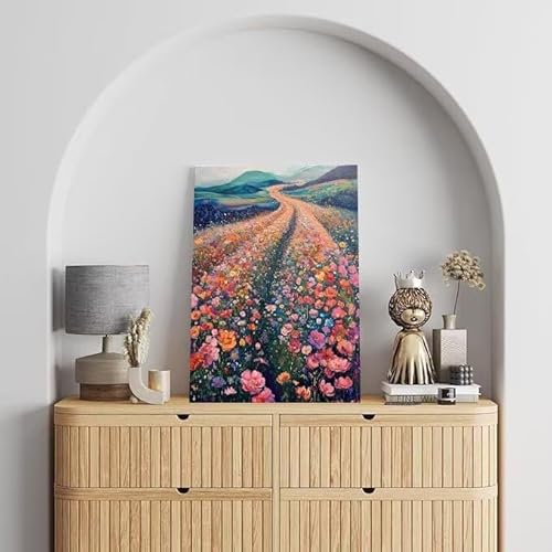 Blumen in Clustern Malen Nach Zahlen, Malen Nach Zahlen Erwachsene Straße, DIY Handgemalt Ölgemälde Kit für Anfänger und Kinder, Mit Pinsels und Acrylfarbe Als Geschenke, Ohne Rahmen 25x35 cm L-279 von Shejyn