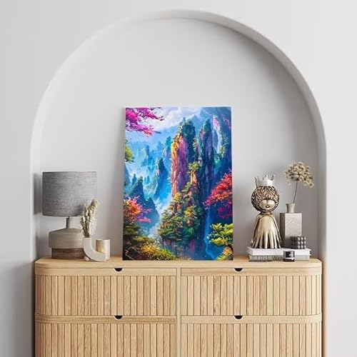 Malen Nach Zahlen Erwachsene Berg, DIY Handgemalt Ölgemälde Gemälde Kits, Leinwand Bilder Landschaft, für Kinder und Anfänger, paint by numbers Wandbilder Wohnzimmer, Ohne Rahmen 100x130 cm L-565 von Shejyn