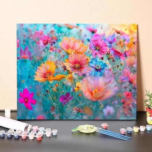 Malen Nach Zahlen Erwachsene Blume, DIY Handgemalt Ölgemälde Gemälde Kits, Leinwand Bilder Botanik, für Kinder und Anfänger, paint by numbers Wandbilder Wohnzimmer, Ohne Rahmen 100x130 cm L-271 von Shejyn