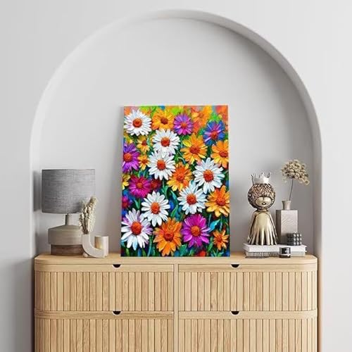 Malen Nach Zahlen Erwachsene Blume, DIY Handgemalt Ölgemälde Gemälde Kits, Leinwand Bilder Botanik, für Kinder und Anfänger, paint by numbers Wandbilder Wohnzimmer, Ohne Rahmen 100x130 cm L-273 von Shejyn