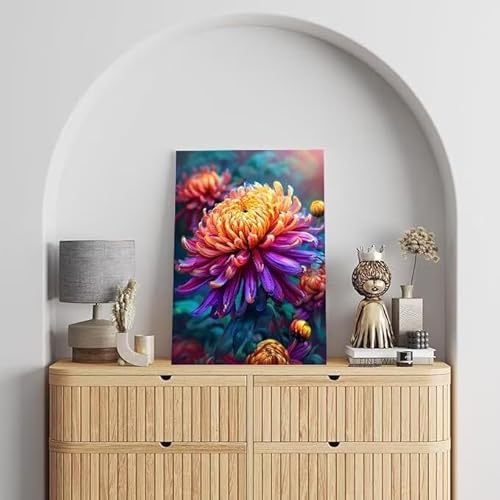 Malen Nach Zahlen Erwachsene Blume, DIY Handgemalt Ölgemälde Gemälde Kits, Leinwand Bilder Botanik, für Kinder und Anfänger, paint by numbers Wandbilder Wohnzimmer, Ohne Rahmen 100x130 cm L-275 von Shejyn