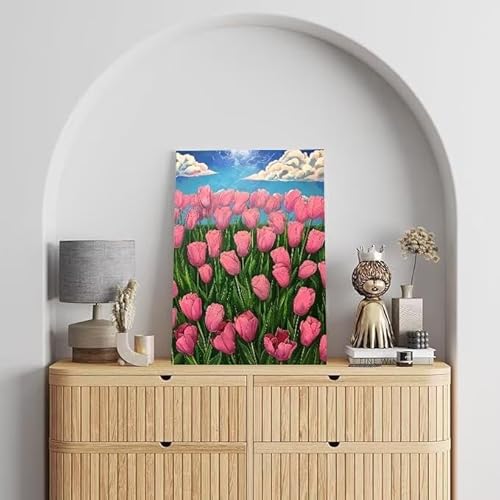 Malen Nach Zahlen Erwachsene Blume, DIY Handgemalt Ölgemälde Gemälde Kits, Leinwand Bilder Landschaft, für Kinder und Anfänger, paint by numbers Wandbilder Wohnzimmer, Ohne Rahmen 20x30 cm L-235 von Shejyn