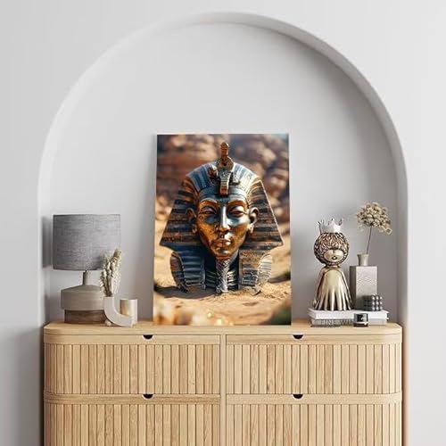 Malen Nach Zahlen Erwachsene Die Statue, DIY Handgemalt Ölgemälde Gemälde Kits, Leinwand Bilder Ägypten, für Kinder und Anfänger, paint by numbers Wandbilder Wohnzimmer, Ohne Rahmen 30x40 cm L-586 von Shejyn