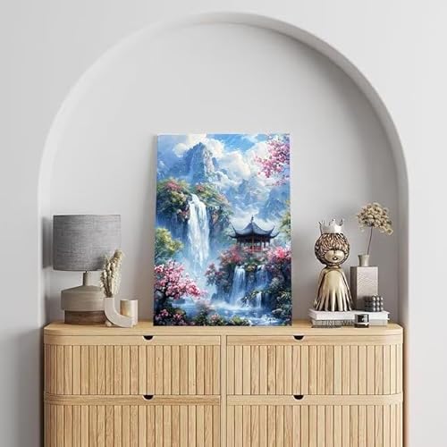 Malen Nach Zahlen Erwachsene Landschaft, DIY Handgemalt Ölgemälde Gemälde Kits, Leinwand Bilder Landschaft, für Kinder und Anfänger, paint by numbers Wandbilder Wohnzimmer, Ohne Rahmen 100x130 cm L573 von Shejyn