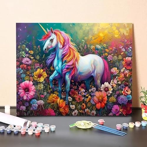 Malen Nach Zahlen Erwachsene Mythische Tiere, DIY Handgemalt Ölgemälde Gemälde Kits, Leinwand Bilder Blumen und Pflanzen, für Kinder und Anfänger, paint by numbers, Ohne Rahmen 100x130 cm L-580 von Shejyn