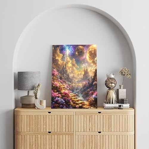 Malen Nach Zahlen Erwachsene Traum, DIY Handgemalt Ölgemälde Gemälde Kits, Leinwand Bilder Die Welt_, für Kinder und Anfänger, paint by numbers Wandbilder Wohnzimmer, Ohne Rahmen 80x110 cm L-461 von Shejyn