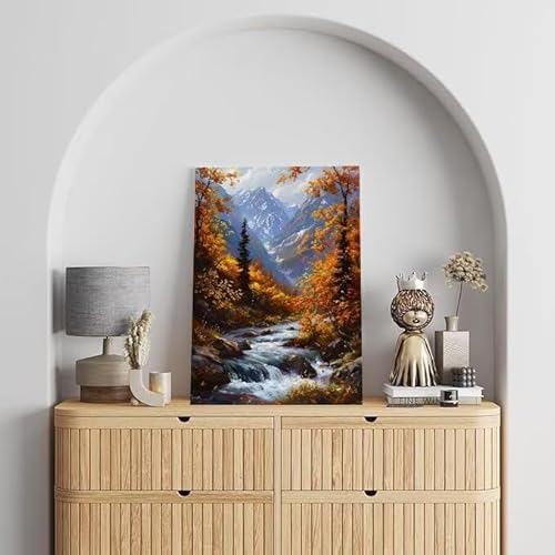 Malen Nach Zahlen Erwachsene Wasserbaum, DIY Handgemalt Ölgemälde Gemälde Kits, Leinwand Bilder Landschaft, für Kinder und Anfänger, paint by numbers Wandbilder Wohnzimmer, Ohne Rahmen 100x130 cm L615 von Shejyn