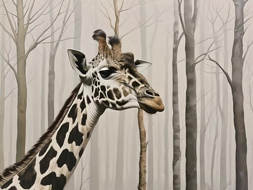 Malen Nach Zahlen Giraffe Baum Malen nach Zahlen Erwachsene, DIY kinder Öl Leinwand Gemälde Set für Anfänger, bringen Mit 3-Pinseln und Senior Acrylfarben Malen, (Ohne Rahmen) Home Deko 20x30cm q-496 von Shejyn