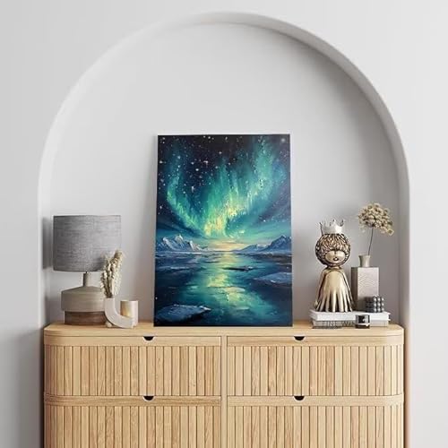 Shejyn Aurora Malen Nach Zahlen, Malen Nach Zahlen Erwachsene Fluss, DIY Handgemalt Ölgemälde Kit für Anfänger und Kinder, Mit Pinsels und Acrylfarbe Als Geschenke, Ohne Rahmen 40x50 cm L-309 von Shejyn