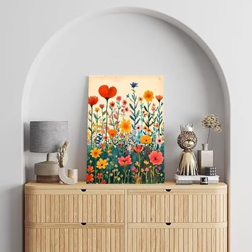 Shejyn Blume Malen Nach Zahlen, Malen Nach Zahlen Erwachsene Pflanzen_, DIY Handgemalt Ölgemälde Kit für Anfänger und Kinder, Mit Pinsels und Acrylfarbe Als Geschenke, Ohne Rahmen 90x120 cm L-276 von Shejyn