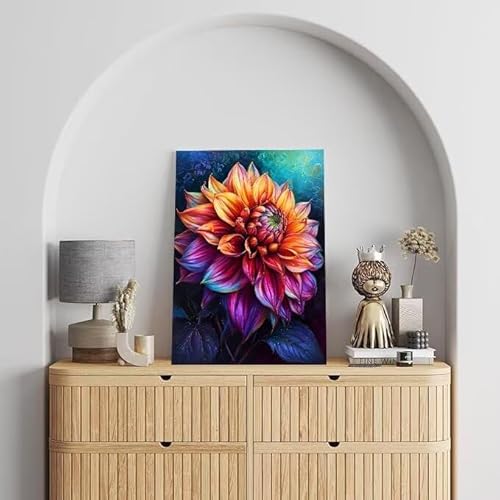 Shejyn Blume Malen Nach Zahlen, Malen Nach Zahlen Erwachsene schön, DIY Handgemalt Ölgemälde Kit für Anfänger und Kinder, Mit Pinsels und Acrylfarbe Als Geschenke, Ohne Rahmen 90x120 cm L-253 von Shejyn