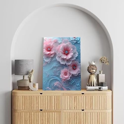 Shejyn Blume Malen Nach Zahlen, Malen Nach Zahlen Erwachsene schön, DIY Handgemalt Ölgemälde Kit für Anfänger und Kinder, Mit Pinsels und Acrylfarbe Als Geschenke, Ohne Rahmen 90x120 cm L-255 von Shejyn