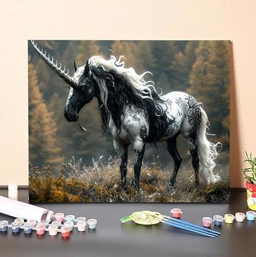 Shejyn Einhorn Malen Nach Zahlen, Malen Nach Zahlen Erwachsene Monster, DIY Handgemalt Ölgemälde Kit für Anfänger und Kinder, Mit Pinsels und Acrylfarbe Als Geschenke, Ohne Rahmen 90x120 cm L-133 von Shejyn