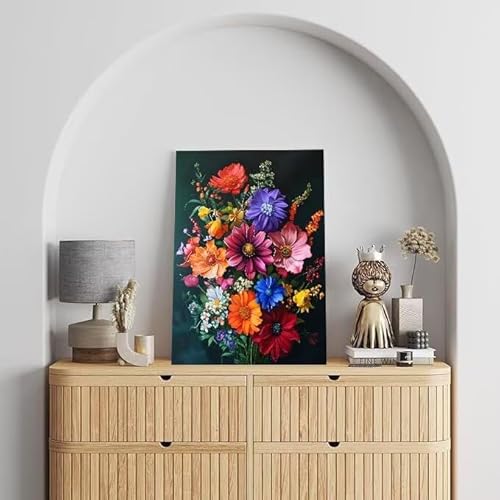 Shejyn Malen Nach Zahlen Erwachsene Blume, DIY Handgemalt Ölgemälde Gemälde Kits, Leinwand Bilder Farbe, für Kinder und Anfänger, paint by numbers Wandbilder Wohnzimmer, Ohne Rahmen 20x30 cm L-228 von Shejyn