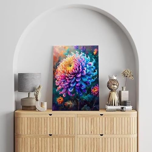 Shejyn Malen Nach Zahlen Erwachsene Blume, DIY Handgemalt Ölgemälde Gemälde Kits, Leinwand Bilder Farbe, für Kinder und Anfänger, paint by numbers Wandbilder Wohnzimmer, Ohne Rahmen 80x110 cm L-227 von Shejyn