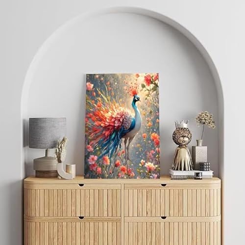 Shejyn Malen Nach Zahlen Erwachsene Blume, DIY Handgemalt Ölgemälde Gemälde Kits, Leinwand Bilder Vögel_, für Kinder und Anfänger, paint by numbers Wandbilder Wohnzimmer, Ohne Rahmen 100x130 cm L-260 von Shejyn