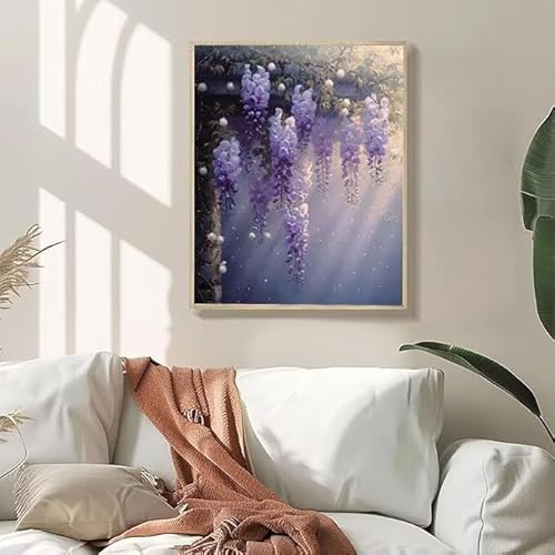 Shejyn Malen Nach Zahlen Erwachsene Lila;, DIY Handgemalt Ölgemälde Gemälde Kits, Leinwand Bilder Blume, für Kinder und Anfänger, paint by numbers Wandbilder Wohnzimmer, Ohne Rahmen 100x130 cm L-700 von Shejyn