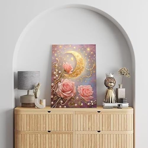 Shejyn Malen Nach Zahlen Erwachsene Perle, DIY Handgemalt Ölgemälde Gemälde Kits, Leinwand Bilder Blume, für Kinder und Anfänger, paint by numbers Wandbilder Wohnzimmer, Ohne Rahmen 100x130 cm L-693 von Shejyn