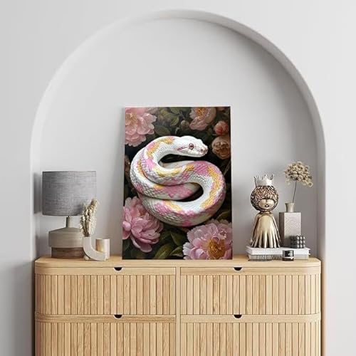 Shejyn Malen Nach Zahlen Erwachsene Schlange, DIY Handgemalt Ölgemälde Gemälde Kits, Leinwand Bilder Blumen und Pflanzen, für Kinder und Anfänger, paint by numbers, Ohne Rahmen 100x130 cm L-579 von Shejyn