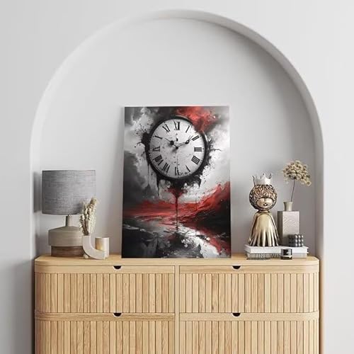 Shejyn Malen Nach Zahlen Erwachsene Uhr, DIY Handgemalt Ölgemälde Gemälde Kits, Leinwand Bilder Terror, für Kinder und Anfänger, paint by numbers Wandbilder Wohnzimmer, Ohne Rahmen 30x40 cm L-596 von Shejyn