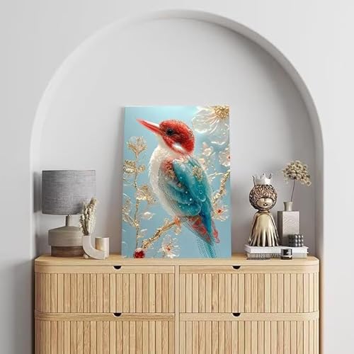 Shejyn Malen Nach Zahlen Erwachsene schön, DIY Handgemalt Ölgemälde Gemälde Kits, Leinwand Bilder Vogel, für Kinder und Anfänger, paint by numbers Wandbilder Wohnzimmer, Ohne Rahmen 80x110 cm L-439 von Shejyn