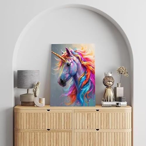 Shejyn Traum Malen Nach Zahlen, Malen Nach Zahlen Erwachsene Einhorn, DIY Handgemalt Ölgemälde Kit für Anfänger und Kinder, Mit Pinsels und Acrylfarbe Als Geschenke, Ohne Rahmen 90x120 cm L-451 von Shejyn