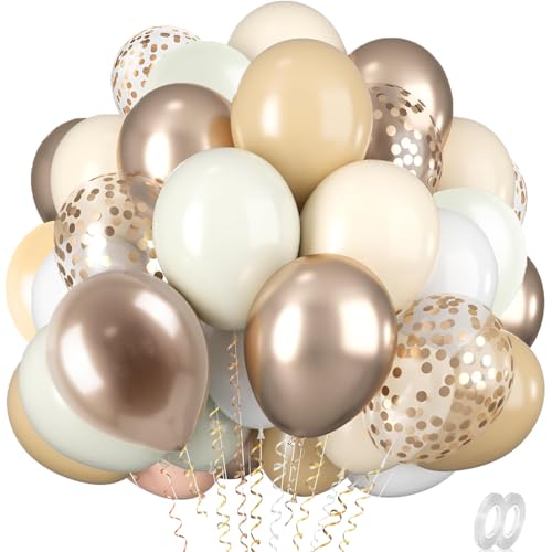 Luftballons Weiß Beige Aprikose100 Stück, Helium Ballons 12 Zoll Latex Ballon für Hochzeit, Geburtstag, Verlobung, Valentinstag, Taufe Party Deko von ShengDexin