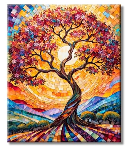 ShengDexin Diamond Painting Erwachsene Groß Bilder 40x50cm Diamant Painting Bilder Abstrakter Baum Diamond-Painting Geeignet Als Geschenk, Zur Entspannung und Als Wanddeko von ShengDexin