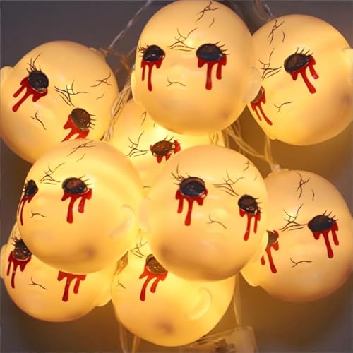 Halloween LED Lichterkette,3Meter 20 LED Lichterkette,Halloween dekorative Lichterketten,Halloween Deko Gruselig,Halloween Geister Licht für Innen und Außen,für Eine schreckliche Atmosphäre von Shengbangym