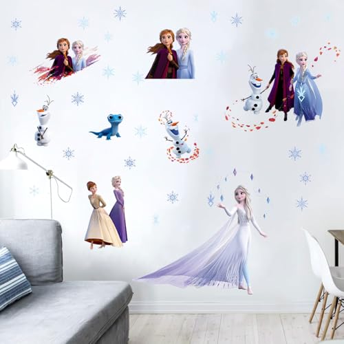 2 Stück Frozen Wandtattoo,Frozen Sticker,Mädchen Prinzessin Wandsticker,Wandaufkleber Babyzimmer,Wandtattoo Mädchen für Babyzimmer Kinderzimmer Mädchenzimmer von Shengruili