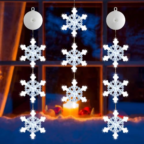 Shengruili 3er Set LED Saugnapf Weihnachten Lichter,Weihnachtsbeleuchtung Fenster,Fensterlicht Weihnachten Batteriebetriebene,LED Fensterdeko Weihnachten,Weihnachtsdeko Fenster von Shengruili