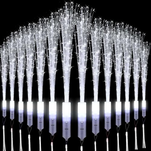 Shengruili Leuchtwedel Hochzeit,6 Stück Hochzeit Glasfaserlampe,Glasfaser Leuchtstäbe,LED Leuchtstäbe Konzert,Leuchtstab Leuchten im Dunkeln,Leuchtstäbe für Weihnachten,Party,Konzert,Hochzeit von Shengruili