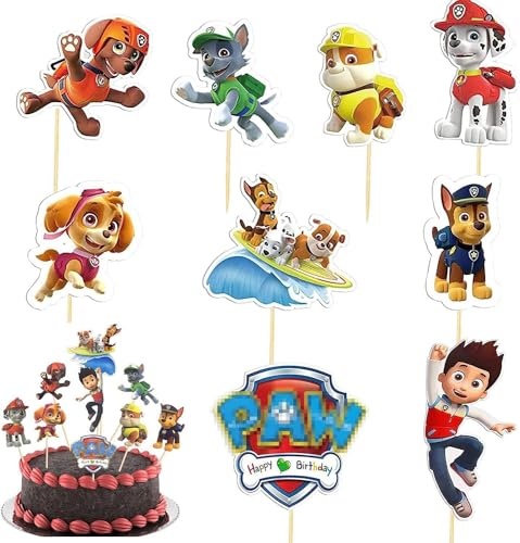 9 Stück Tortendekoration Cake Topper Set,Tortendeko,Happy Birthday Tortenaufsatz,Muffin Deko,Cupcake Topper Deko,Kindergeburtstag Party Geburtstag Deko Tortendeko Geburtstag Mädchen Junge von Shengruili